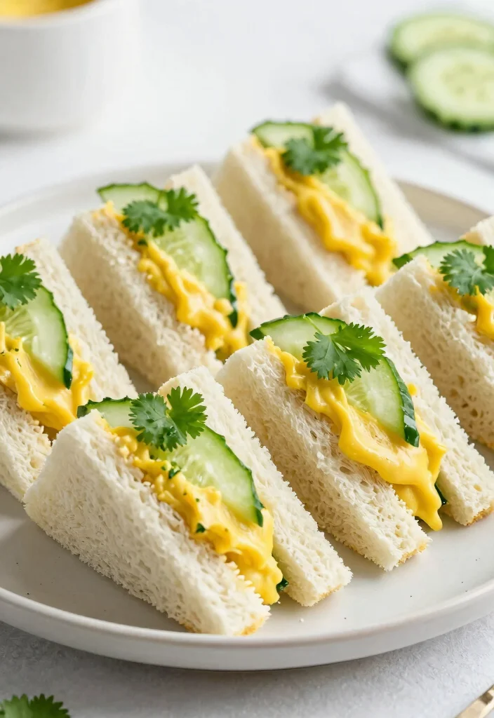 18 Cucumber Sandwiches for Tea Party That Look Elegant and Taste Fresh - 10. Curried Cucumber Sandwiches 1