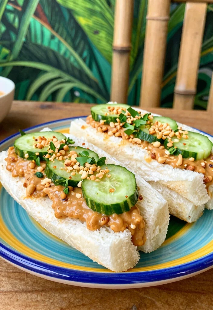 18 Cucumber Sandwiches for Tea Party That Look Elegant and Taste Fresh - 11. Thai Peanut Cucumber Sandwiches 1