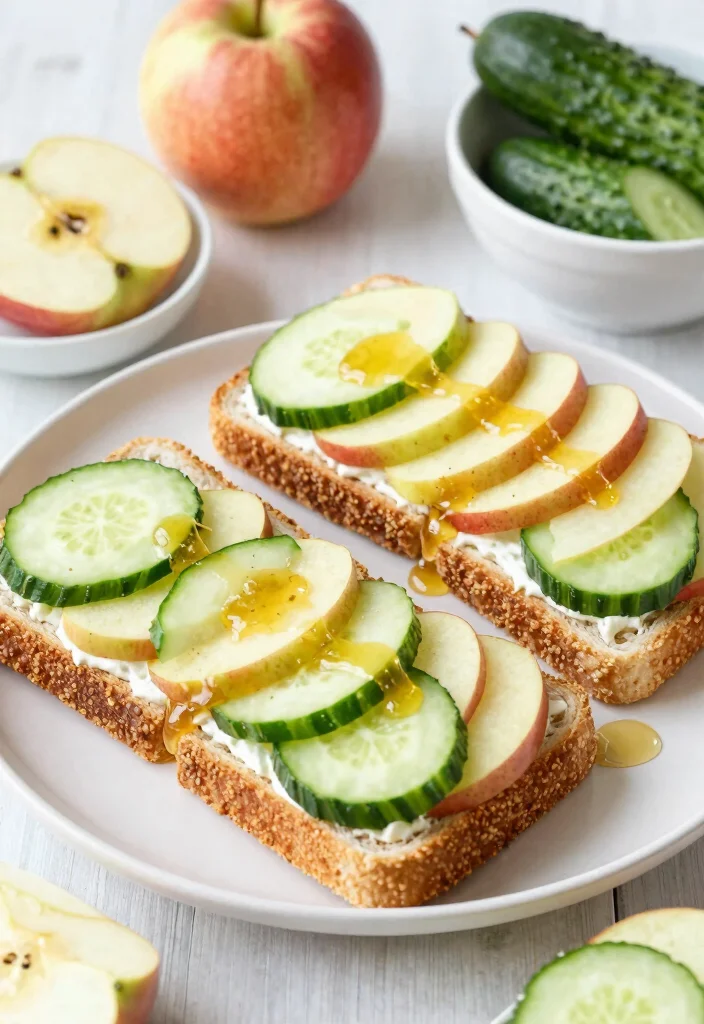18 Cucumber Sandwiches for Tea Party That Look Elegant and Taste Fresh - 12. Apple and Cucumber Sandwiches 1