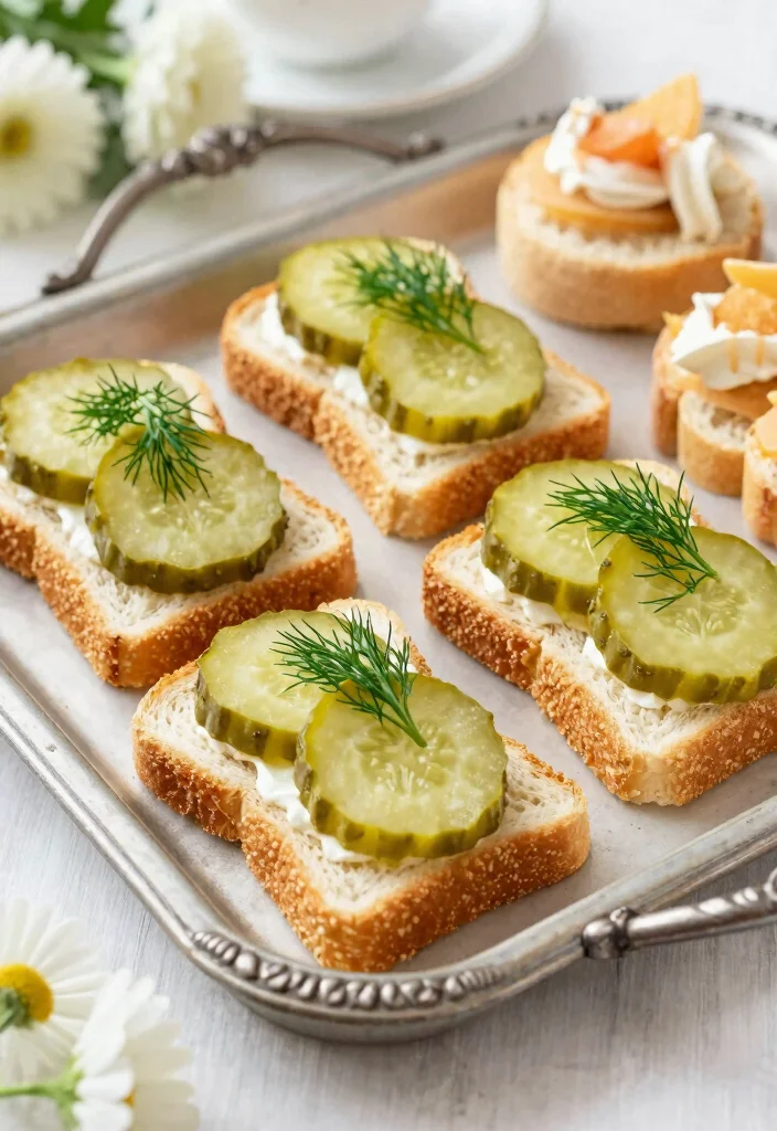 18 Cucumber Sandwiches for Tea Party That Look Elegant and Taste Fresh - 15. Pickled Cucumber Sandwiches 1