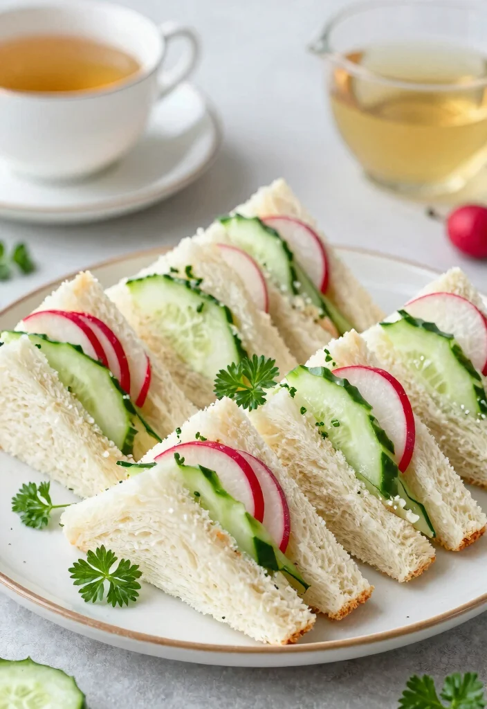 18 Cucumber Sandwiches for Tea Party That Look Elegant and Taste Fresh - 18. Cucumber and Radish Sandwiches 1