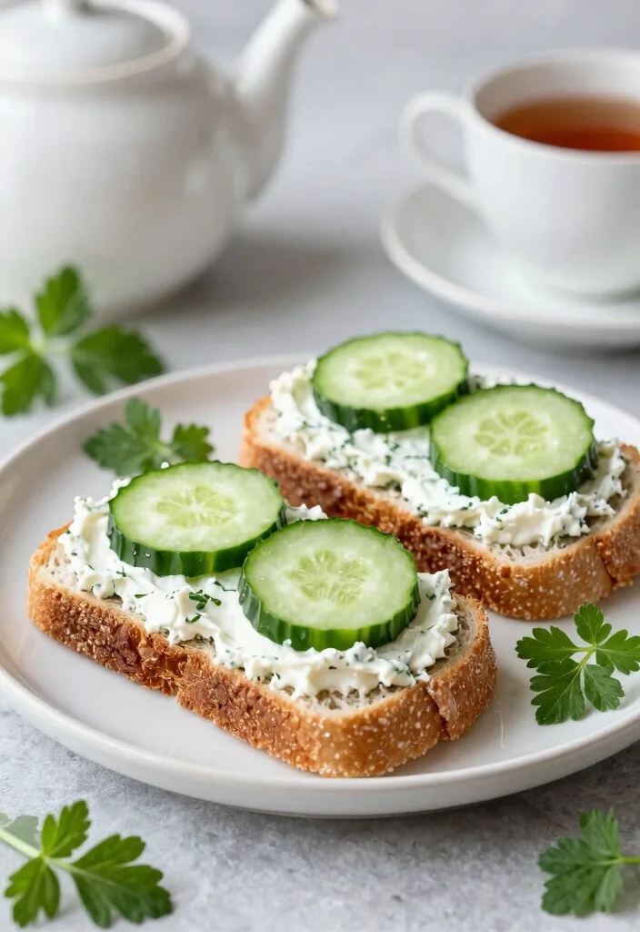 18 Cucumber Sandwiches for Tea Party That Look Elegant and Taste Fresh - 4. Herbed Cream Cheese and Cucumber Sandwiches 1