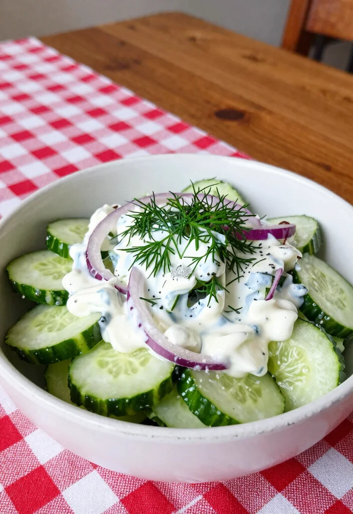 18 Delicious German Cucumber Salad Recipes (Traditional & Modern Styles) - 1. Classic German Cucumber Salad with Dill 1