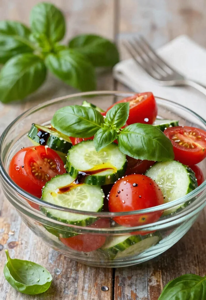 18 Delicious German Cucumber Salad Recipes (Traditional & Modern Styles) - 14. Tomato and Cucumber Salad with Basil 1