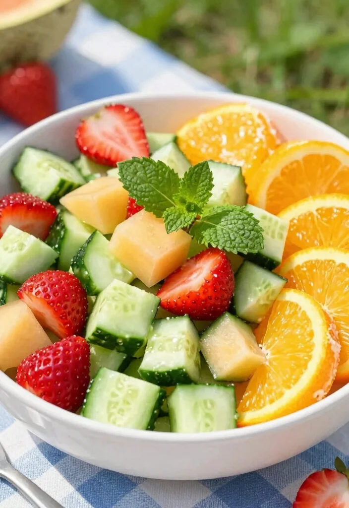 18 Delicious German Cucumber Salad Recipes (Traditional & Modern Styles) - 18. Cucumber Salad with Fresh Fruits 1