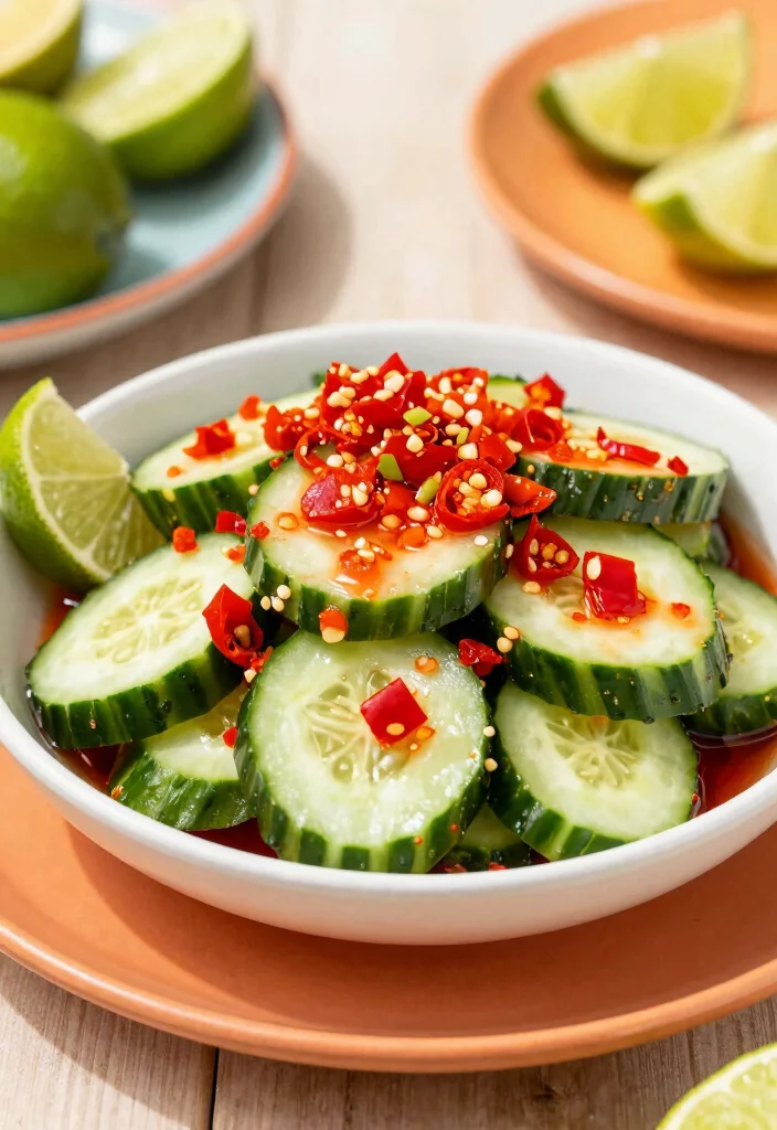 18 Delicious German Cucumber Salad Recipes (Traditional & Modern Styles) - 8. Spicy Cucumber Salad with Chili Lime Dressing 1