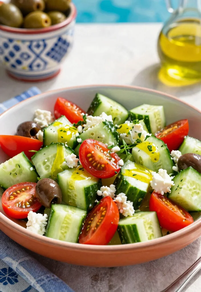 18 Delicious German Cucumber Salad Recipes (Traditional & Modern Styles) - 9. Mediterranean Cucumber Salad with Feta 1