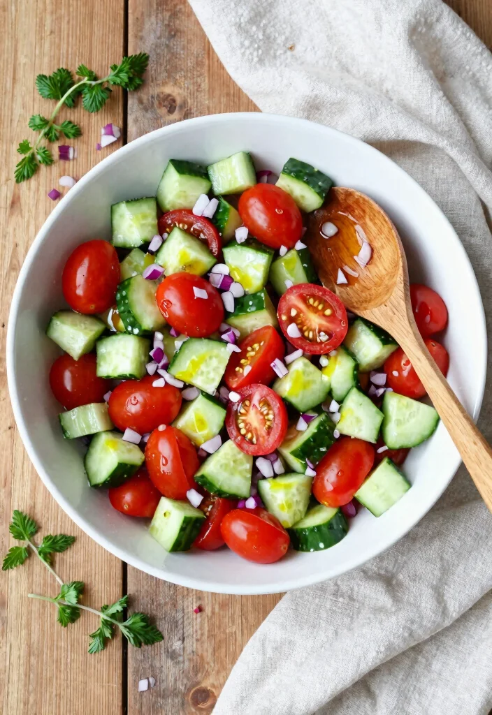18 Low Calorie Cucumber Salad Recipes for Healthy Eating - 1. Classic Cucumber Tomato Salad 1