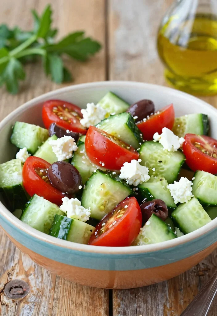 18 Low Calorie Cucumber Salad Recipes for Healthy Eating - 4. Mediterranean Cucumber Salad with Feta 1