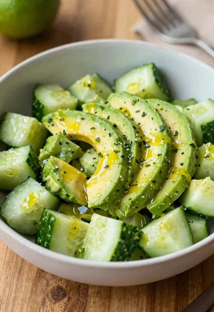 18 Low Calorie Cucumber Salad Recipes for Healthy Eating - 7. Avocado Cucumber Salad 1