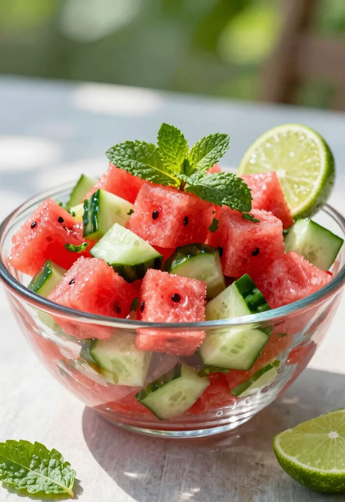 18 Low Calorie Cucumber Salad Recipes for Healthy Eating - 9. Watermelon Cucumber Salad 1