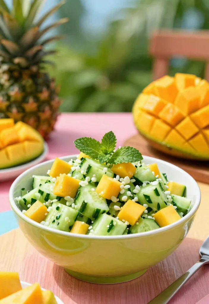 18 Smashed Cucumber Salad Recipes (Asian-Style & Viral Versions) - 11. Smashed Cucumber Salad with Mango 1
