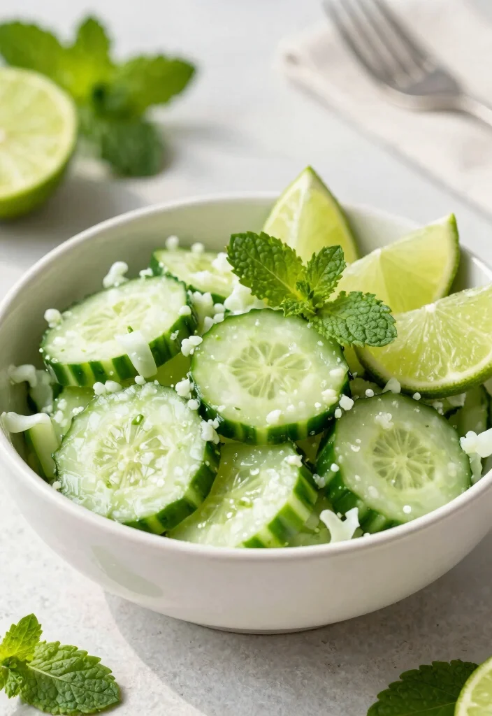 18 Smashed Cucumber Salad Recipes (Asian-Style & Viral Versions) - 12. Smashed Cucumber Salad with Lime and Mint 1