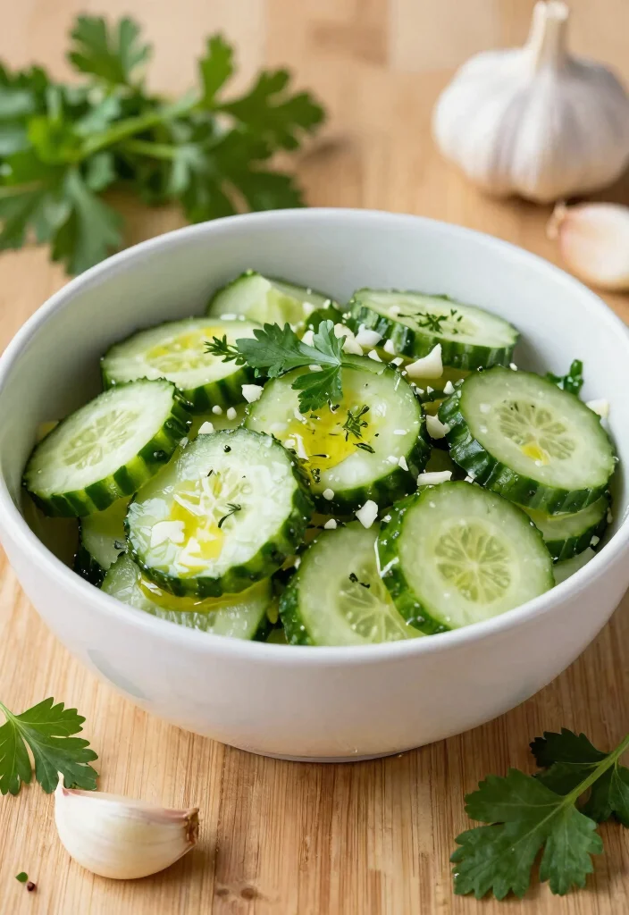 18 Smashed Cucumber Salad Recipes (Asian-Style & Viral Versions) - 4. Garlic Smashed Cucumber Salad with Herbs 1