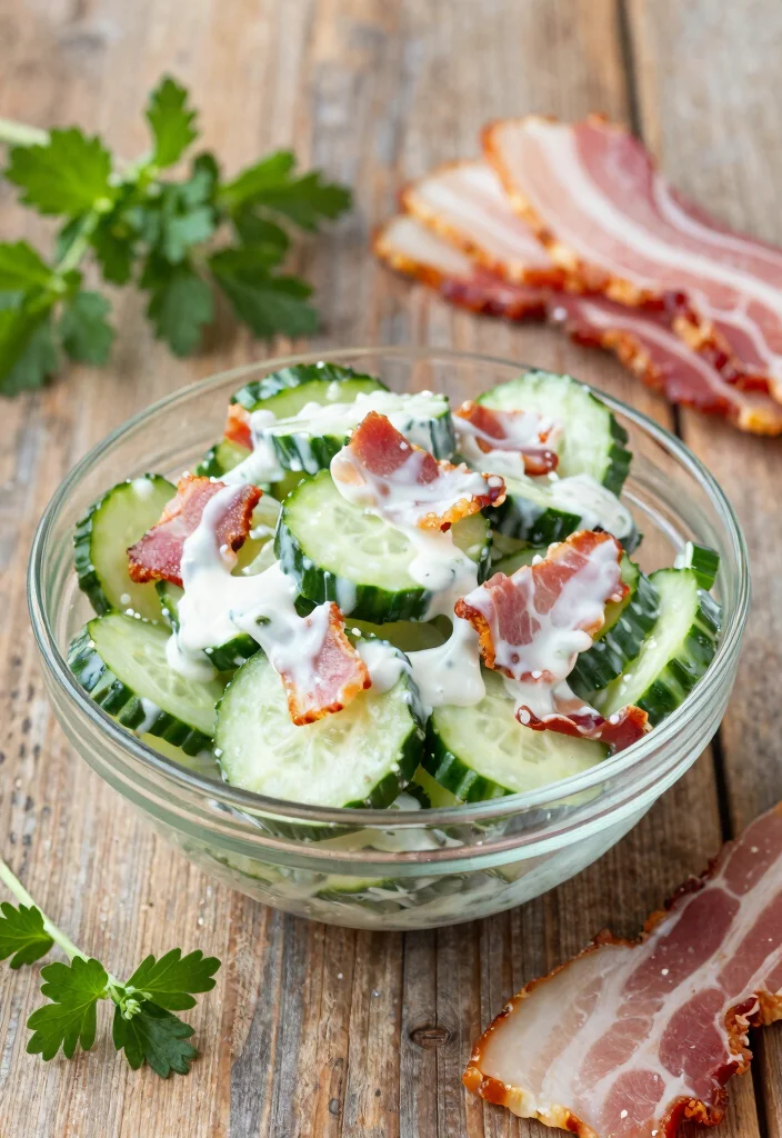 18 Sour Cream Cucumber Salad Recipes: Creamy and Refreshing - 15. Cucumber & Bacon Sour Cream Salad 1