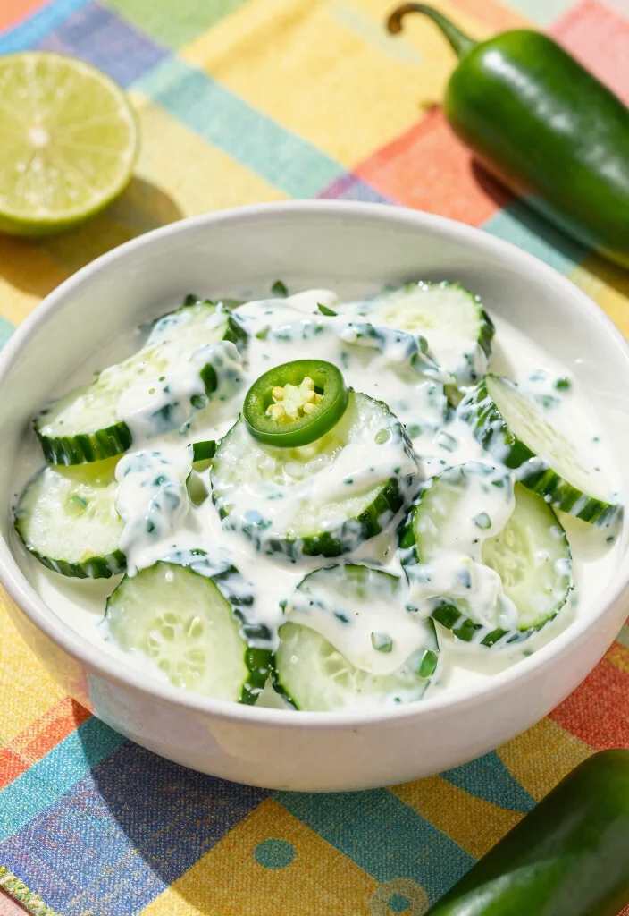 18 Sour Cream Cucumber Salad Recipes: Creamy and Refreshing - 2. Spicy Sour Cream Cucumber Salad 1