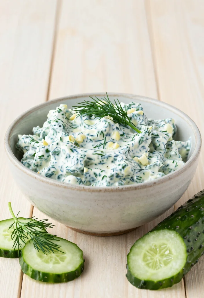18 Sour Cream Cucumber Salad Recipes: Creamy and Refreshing - 3. Dill & Garlic Sour Cream Cucumber Salad 1