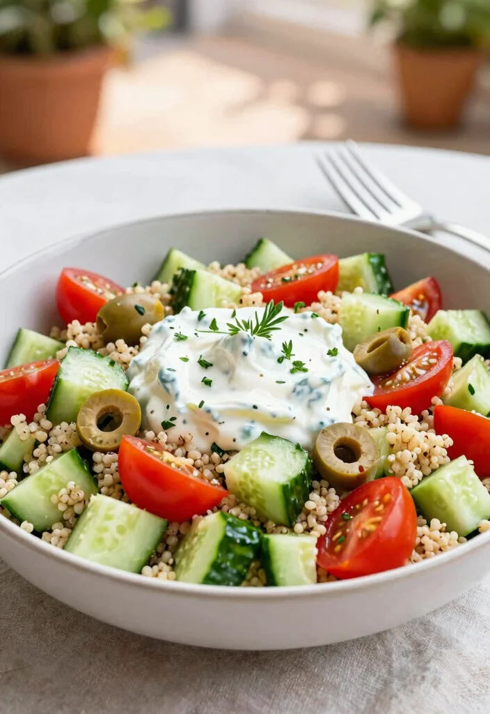 18 Sour Cream Cucumber Salad Recipes: Creamy and Refreshing - 7. Mediterranean Quinoa Sour Cream Cucumber Salad 1