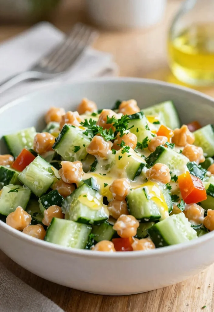 18 Viral Cucumber Salad Recipes Everyone Is Making Right Now - 8. Cucumber Salad with Chickpeas 1