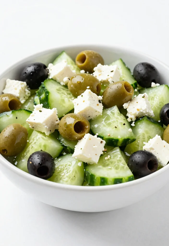 20 Asian Cucumber Salad Recipes You Can Make in Minutes - 12. Cucumber Salad with Feta and Olives 1