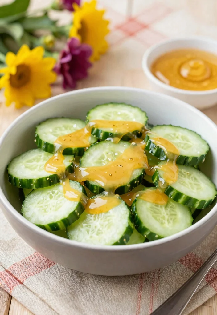 20 Asian Cucumber Salad Recipes You Can Make in Minutes - 16. Cucumber Salad with Honey-Mustard Dressing 1