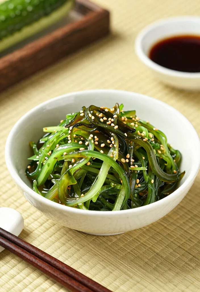 20 Asian Cucumber Salad Recipes You Can Make in Minutes - 5. Japanese Cucumber Salad with Wakame 1