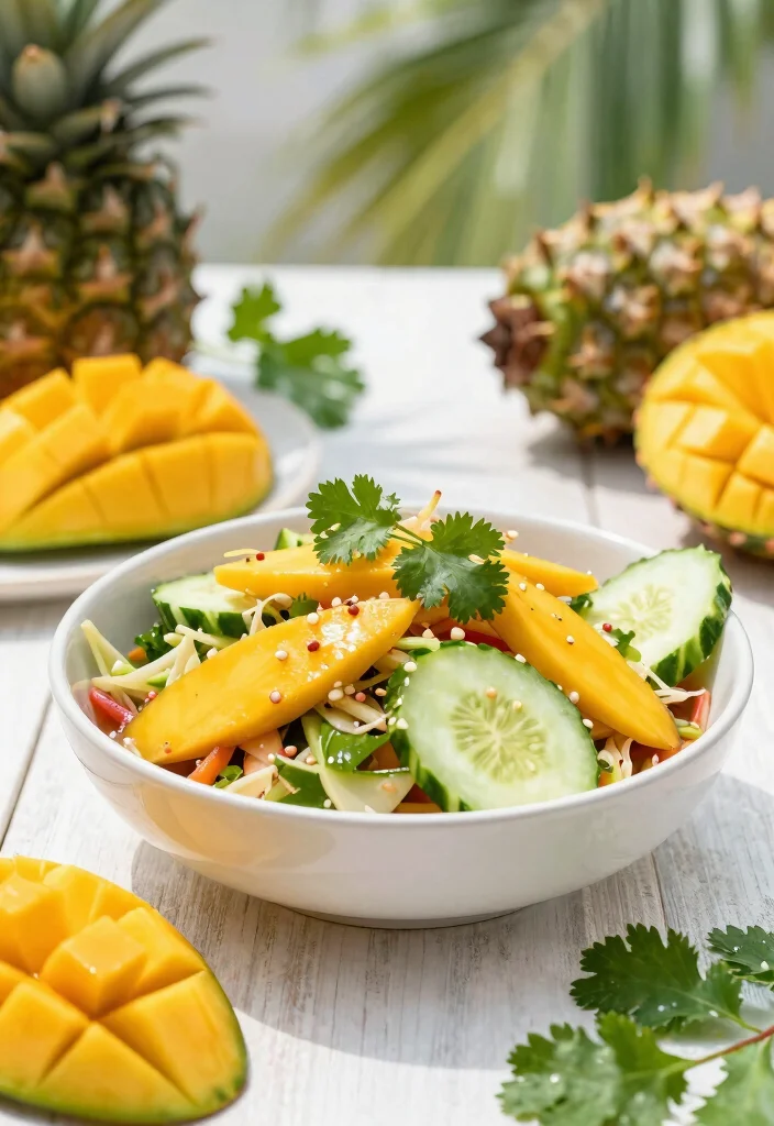20 Asian Cucumber Salad Recipes You Can Make in Minutes - 8. Thai Mango and Cucumber Salad 1