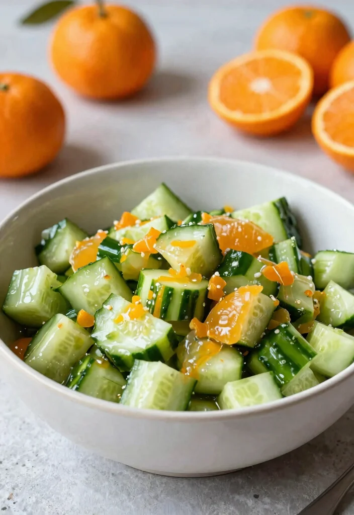 20 Asian Cucumber Salad Recipes You Can Make in Minutes - 9. Cucumber Salad with Tangerine Dressing 1
