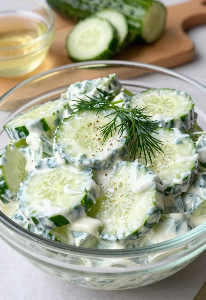 20 Creamy Cucumber Salad Recipes with Mayo or Sour Cream - 1. Classic Creamy Cucumber Salad with Mayo 1