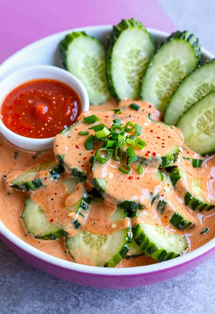 20 Creamy Cucumber Salad Recipes with Mayo or Sour Cream - 15. Spicy Sriracha Cucumber Salad 1