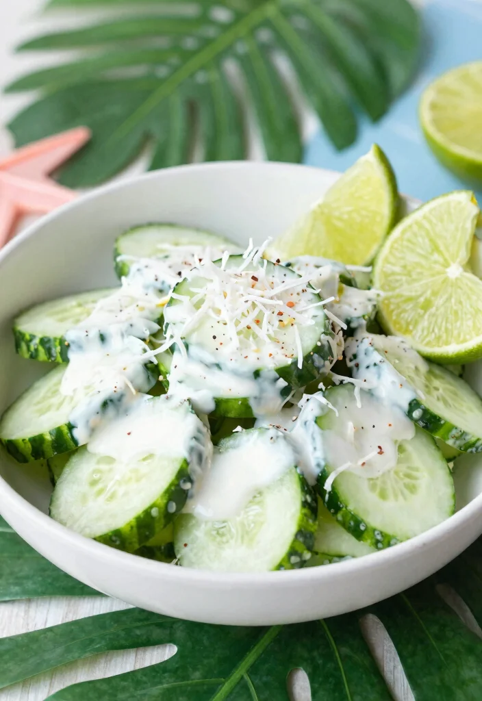 20 Creamy Cucumber Salad Recipes with Mayo or Sour Cream - 18. Cucumber Salad with Coconut Cream Dressing 1