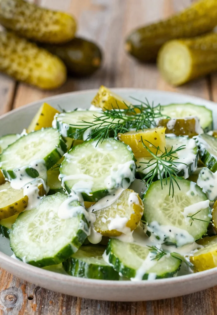 20 Creamy Cucumber Salad Recipes with Mayo or Sour Cream - 3. Dill Pickle Cucumber Salad 1