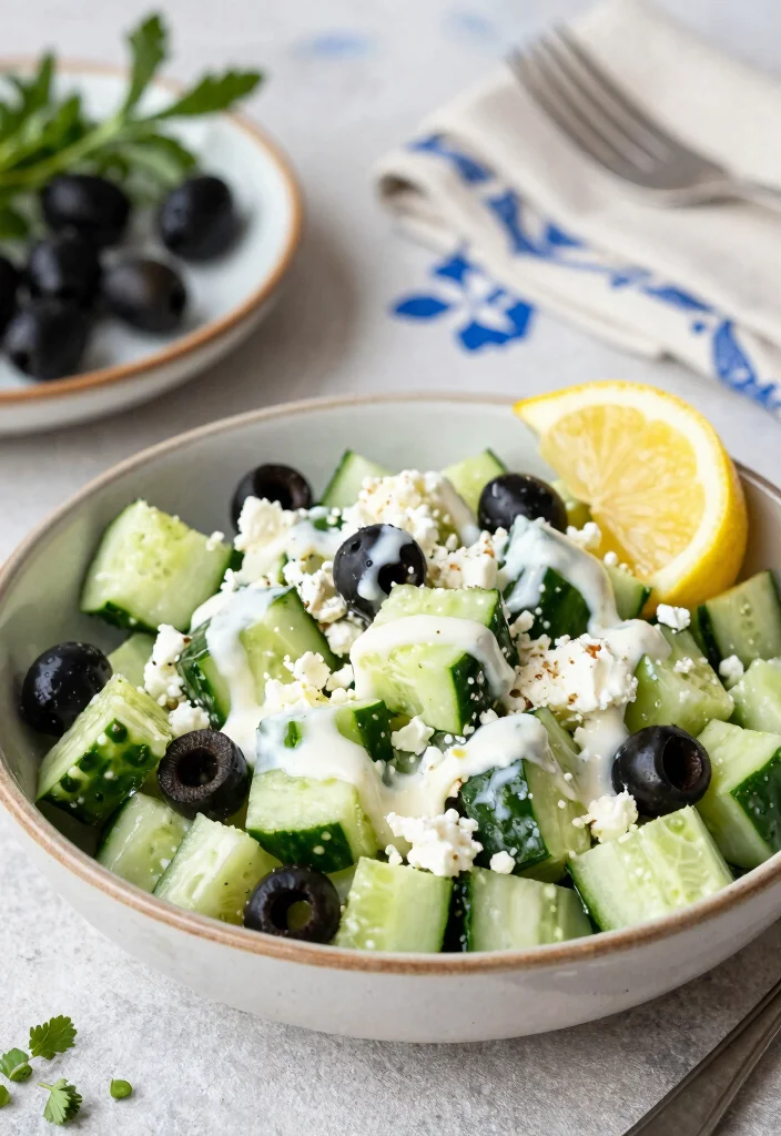 20 Creamy Cucumber Salad Recipes with Mayo or Sour Cream - 8. Mediterranean Cucumber Salad 1