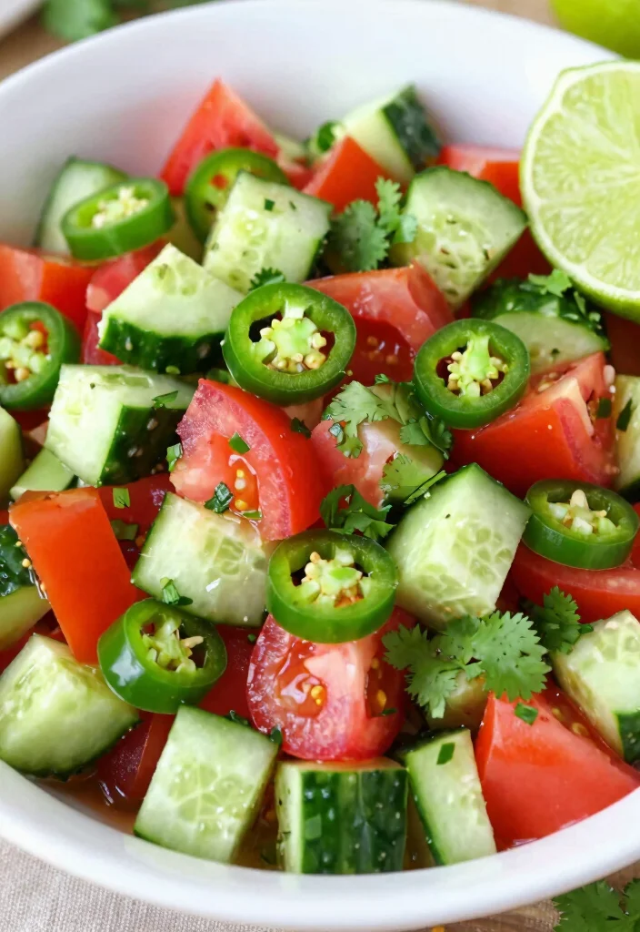 20 Cucumber and Tomato Salad Recipes for Every Season - 2. Spicy Cucumber and Tomato Salad 1