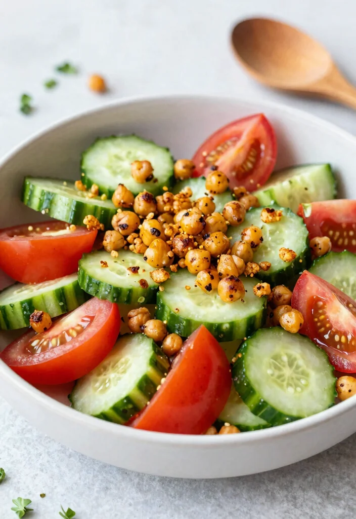 20 Cucumber and Tomato Salad Recipes for Every Season - 9. Cucumber and Tomato Salad with Chickpeas 1