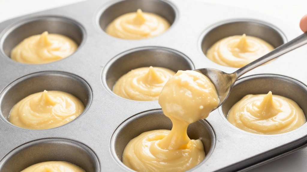 Apple Crumble Muffins with Cinnamon Topping - Step 7: Fill Muffin Cups 1