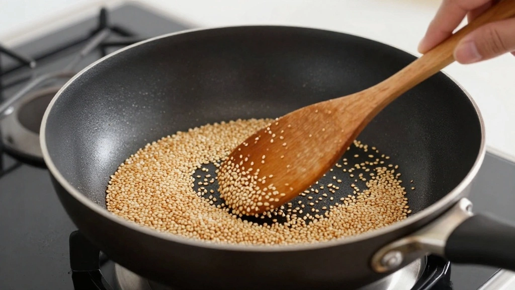 Asian Cucumber Salad with Rice Vinegar and Sesame Oil - Step 4: Toast Sesame Seeds 1