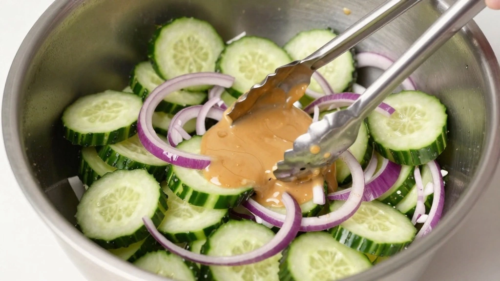 Asian Cucumber Salad with Rice Vinegar and Sesame Oil - Step 6: Combine Salad Ingredients 1