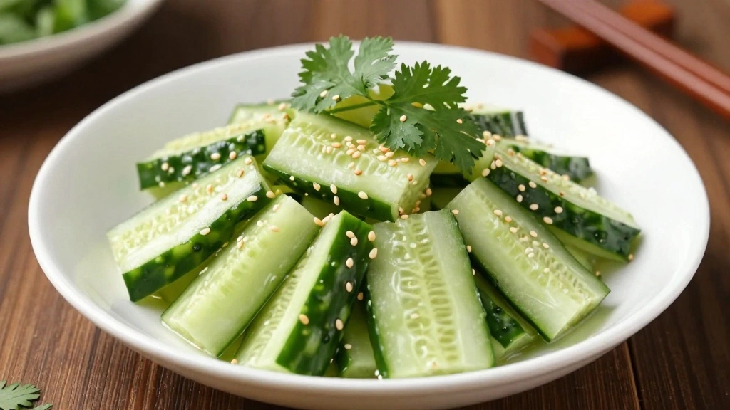Asian Cucumber Salad with Rice Vinegar and Sesame Oil - Step 7: Garnish the Salad 1