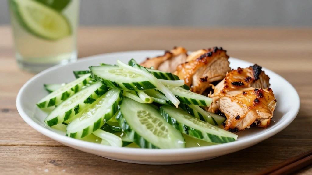 Asian Cucumber Salad with Rice Vinegar and Sesame Oil - Step 8: Serve and Enjoy 1