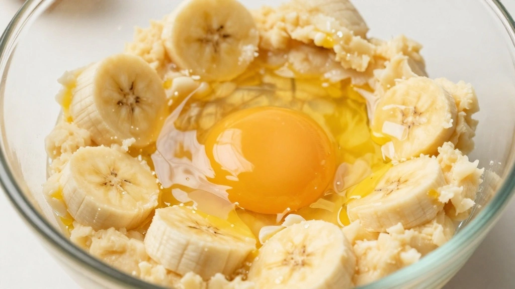 Banana Oatmeal Chocolate Chip Muffins - Step 3: Combine Wet Ingredients 1