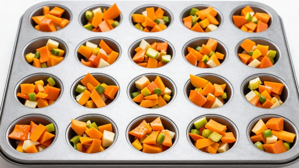 Breakfast Egg Muffins (Easy Meal Prep) - Step 6: Distribute Vegetables 1