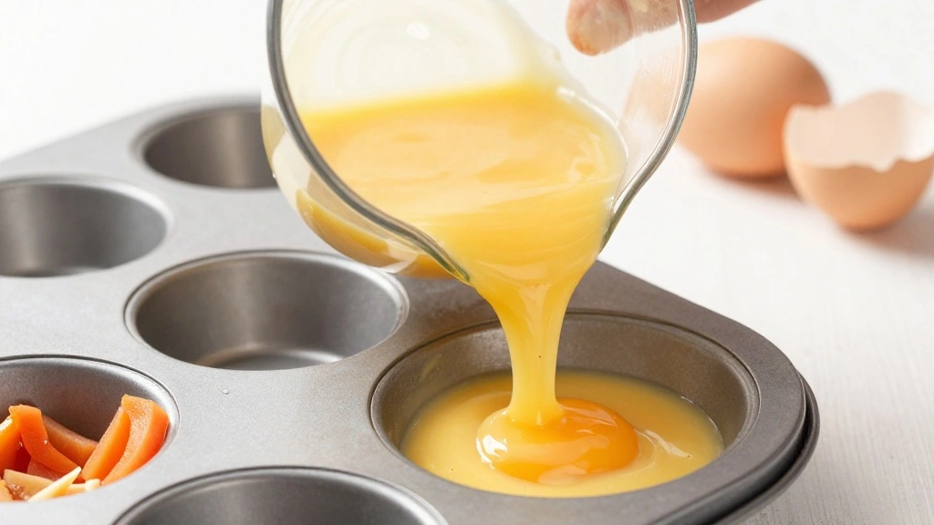 Breakfast Egg Muffins (Easy Meal Prep) - Step 7: Pour Egg Mixture 1