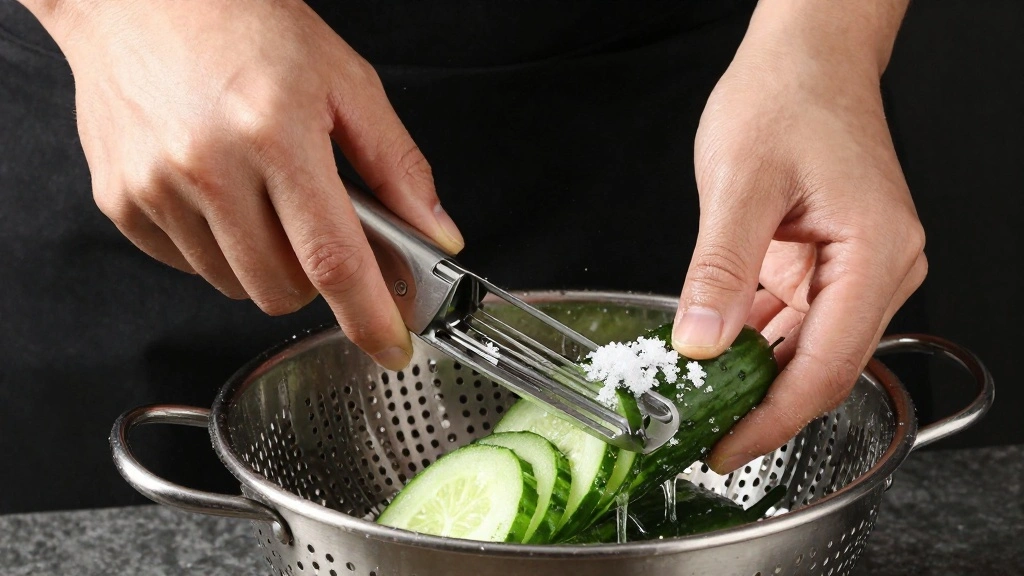 Chinese Cucumber Salad Recipe with Garlic and Chili Oil - Step 1: Prepare Cucumbers 1