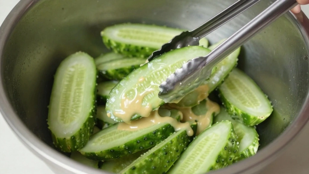 Chinese Cucumber Salad Recipe with Garlic and Chili Oil - Step 5: Combine Salad Ingredients 1