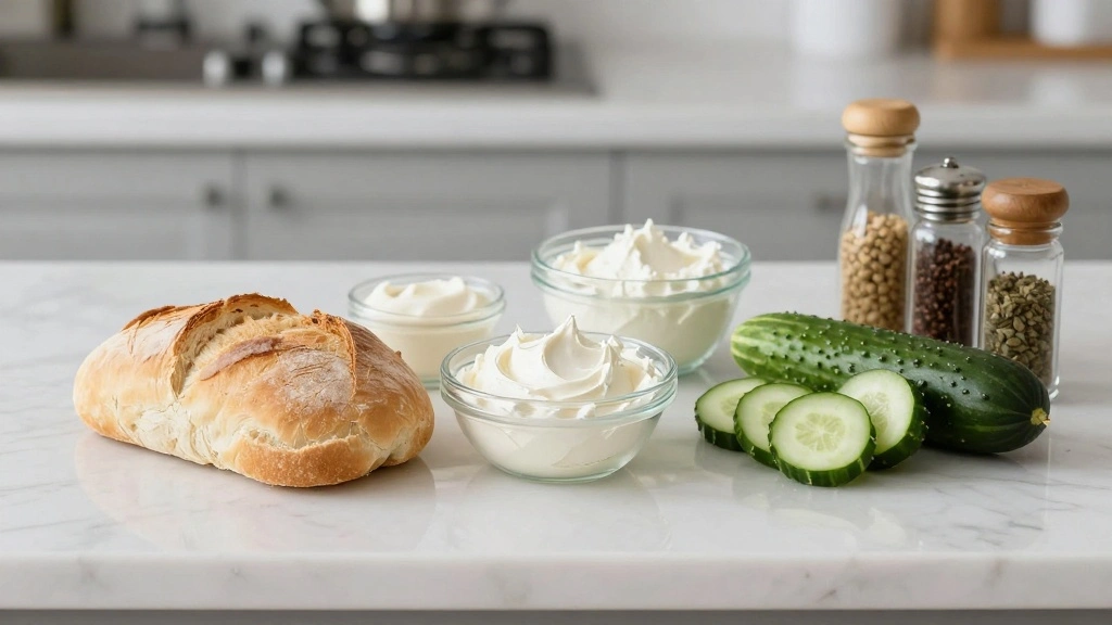 Classic Cucumber Sandwiches with Cream Cheese (Easy & Fresh Recipe) - Step 1: Prepare Ingredients 1