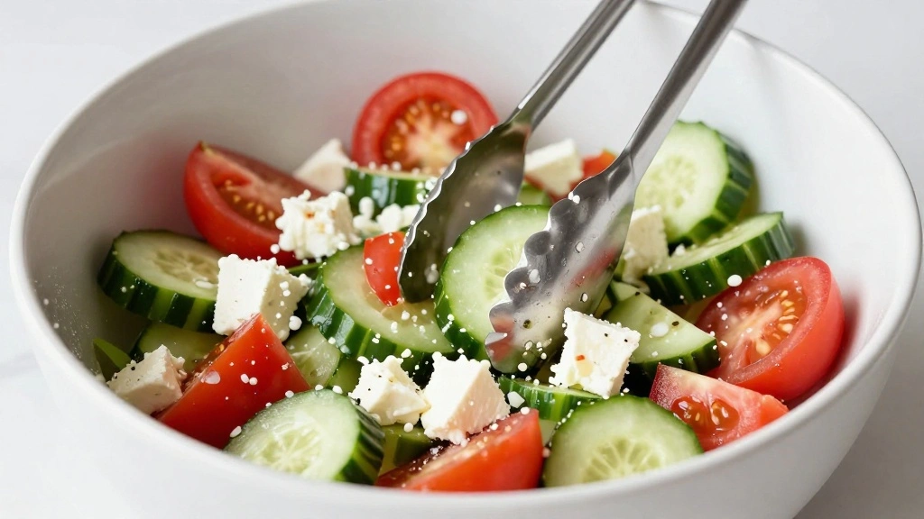 Cucumber Feta Tomato Salad (Fresh Mediterranean Recipe) - Step 7: Toss the Salad 1