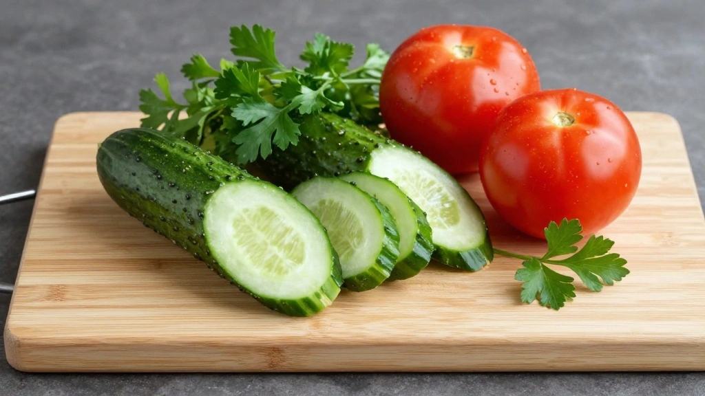 Cucumber Tomato Feta Salad with Lemon Olive Oil Dressing - Step 1: Prepare Ingredients 1