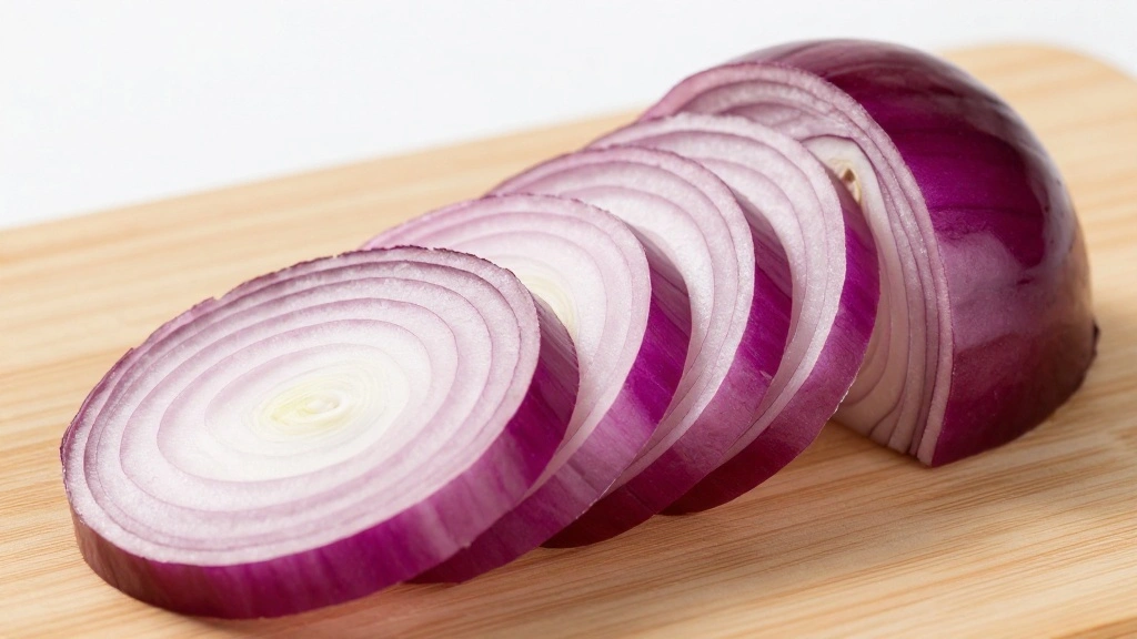 Cucumber Tomato Onion Salad with Light Vinegar Dressing - Step 4: Slice the Onion 1
