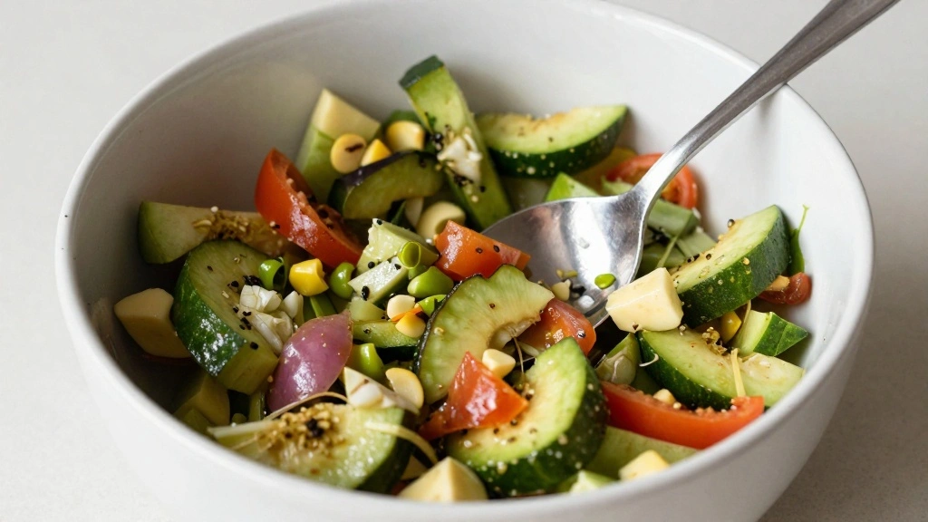 Cucumber Tomato Onion Salad with Light Vinegar Dressing - Step 7: Allow to Marinate 1